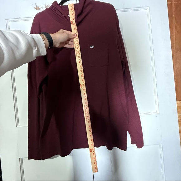 Vineyard Vines Lightweight Hoodie Wine Red Size Large Super Soft Whale Logo - Picture 3 of 7